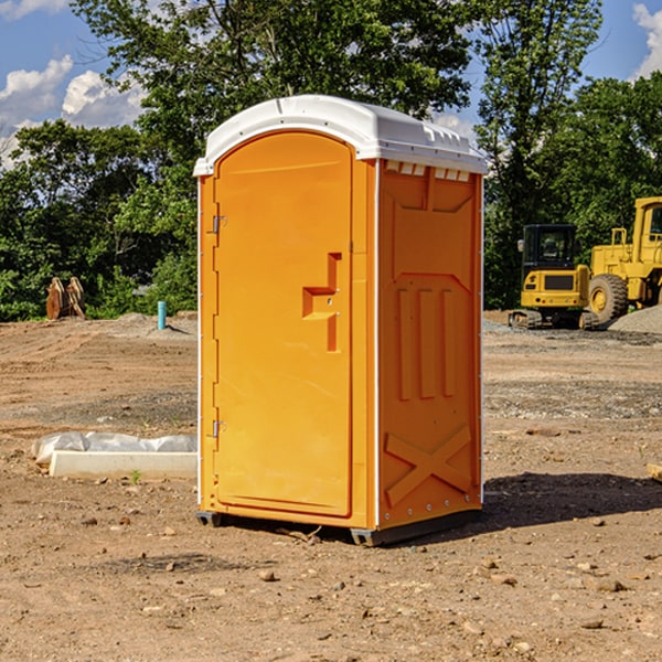 how often are the portable restrooms cleaned and serviced during a rental period in Wolf Creek OR